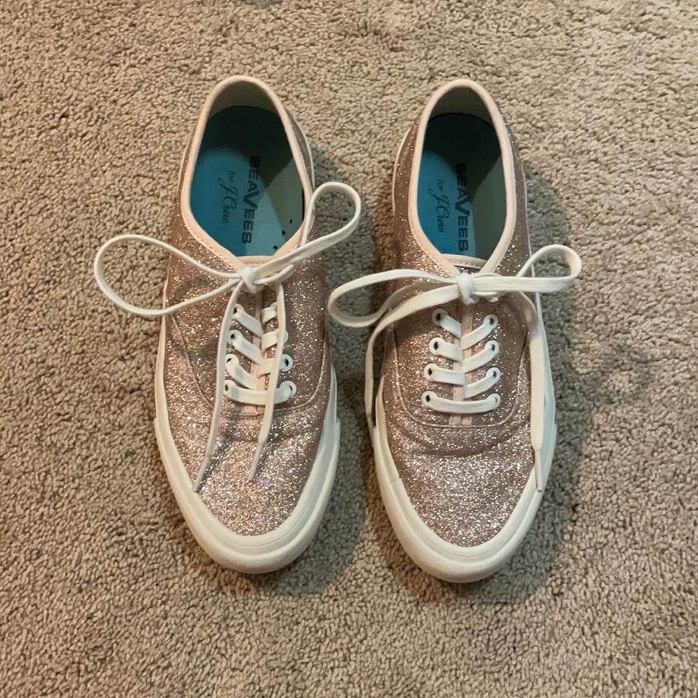 SeaVees for J.Crew shoes in pink glitter!!!